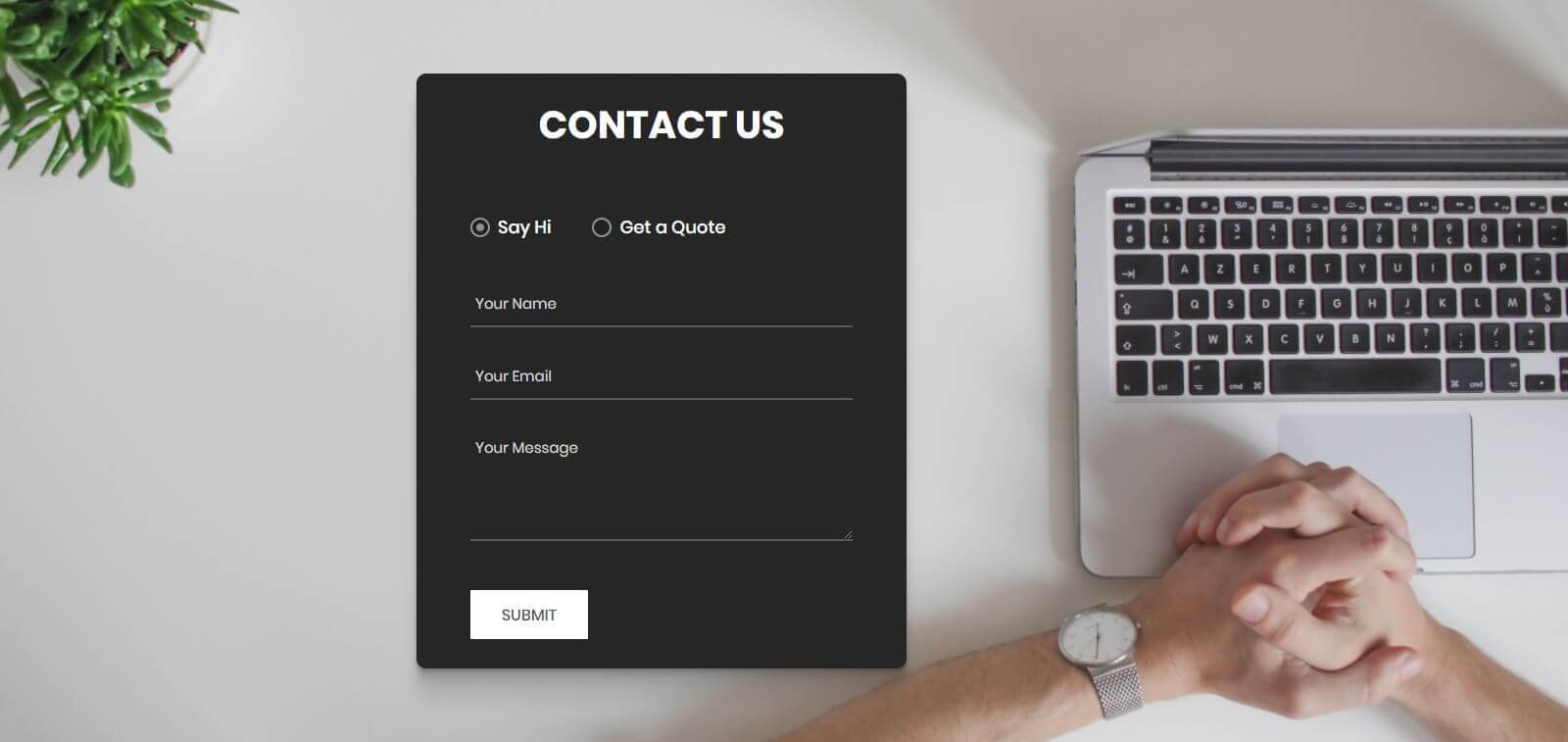 Free contact us form for website in Html, CSS and js
