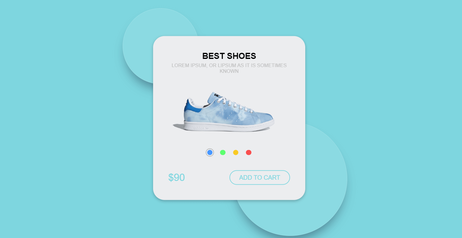 The product page in Html and CSS - Blue Shoes