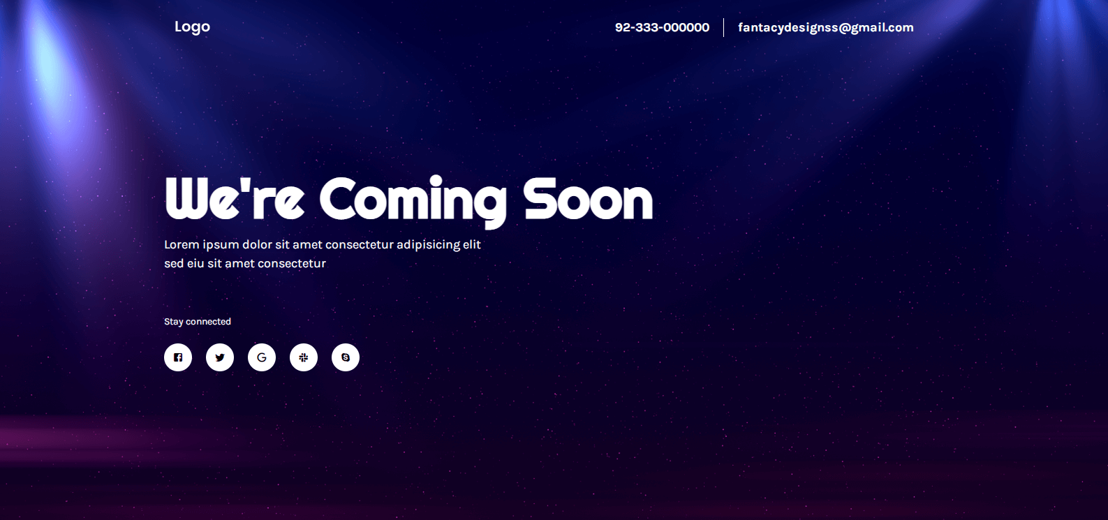 Simple coming soon HTML page