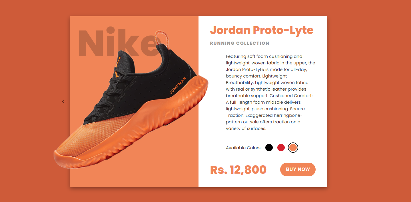 Ecommerce product page design in HTML