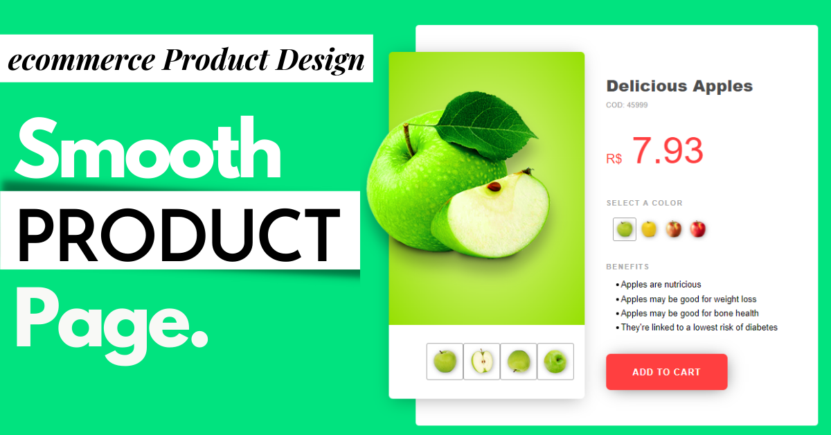 Product detail page design HTML CSS